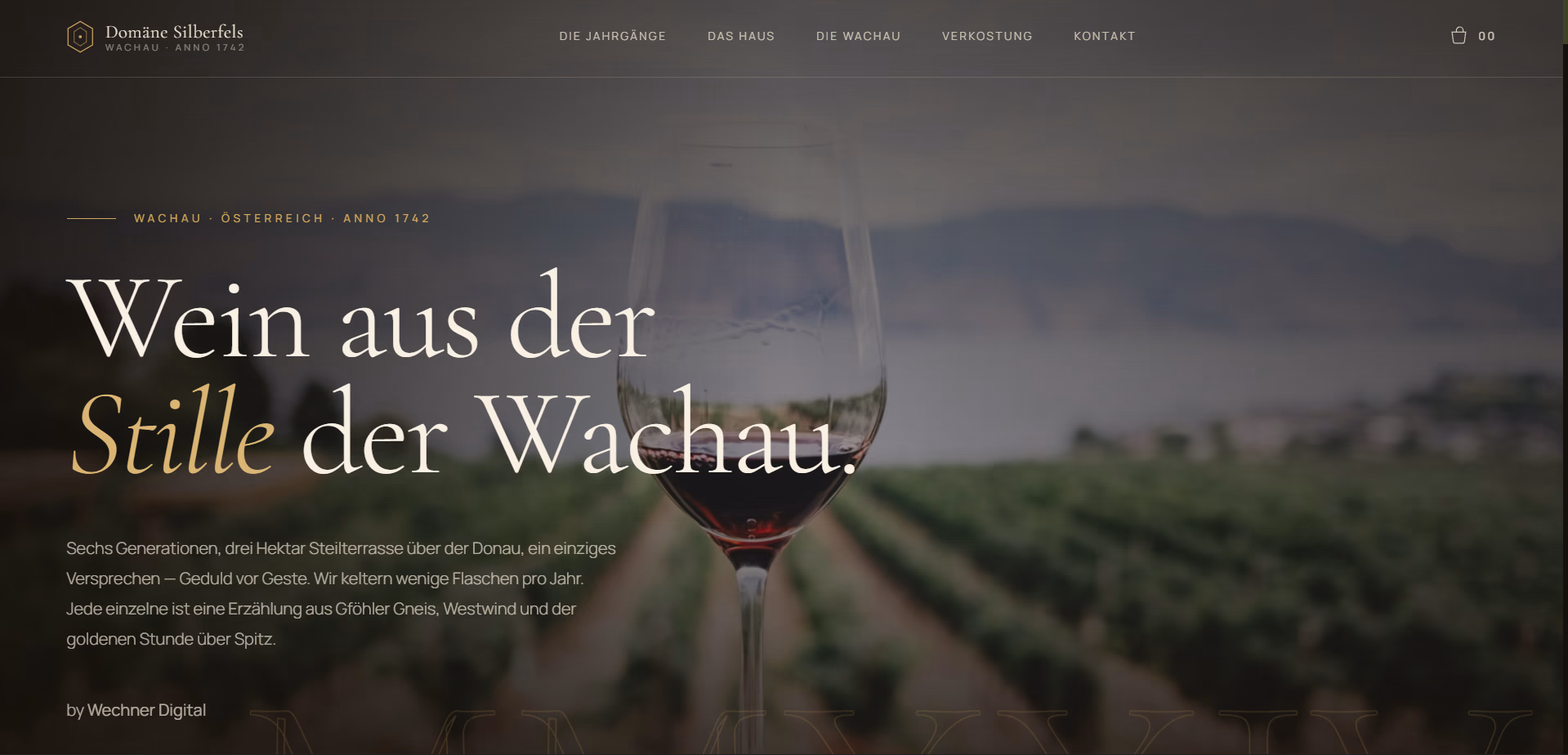 Website-Designbeispiel Weingut Wachau